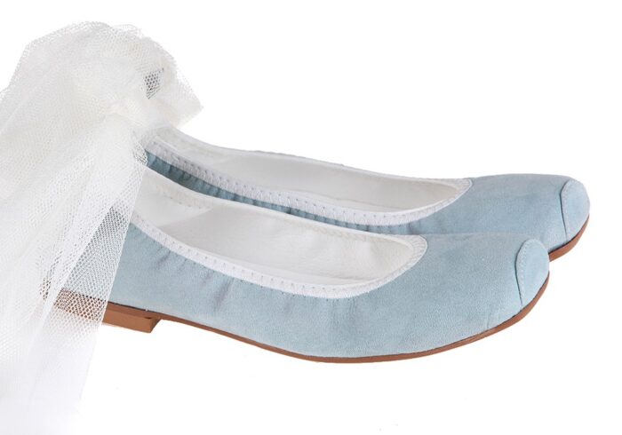 ZAPATO COMUNION NIÑA PIEL ANTE CELESTE